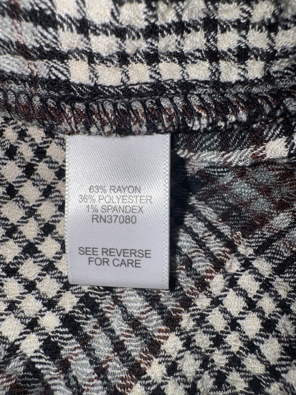 NWOT Cato Black and White Plaid Tie-Neck Women’s Dress With Pockets Size XL - Picture 13 of 14